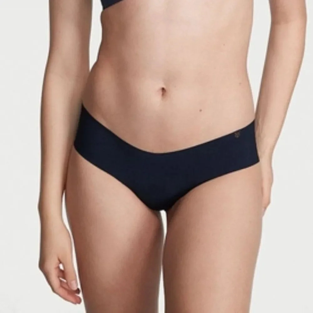 Victoria's Secret Women's Blue Low Rise Bikini No-Show Hiphugger Panty Size L - Picture 2 of 13